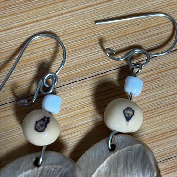 Vintage Brazilian Wooden Dolphin Earrings with Beads (Purchased in Brazil) - Picture 9 of 9